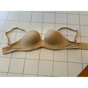 Cream tan nude strapless push up bra 36d comfy lingerie sexy travel party sport